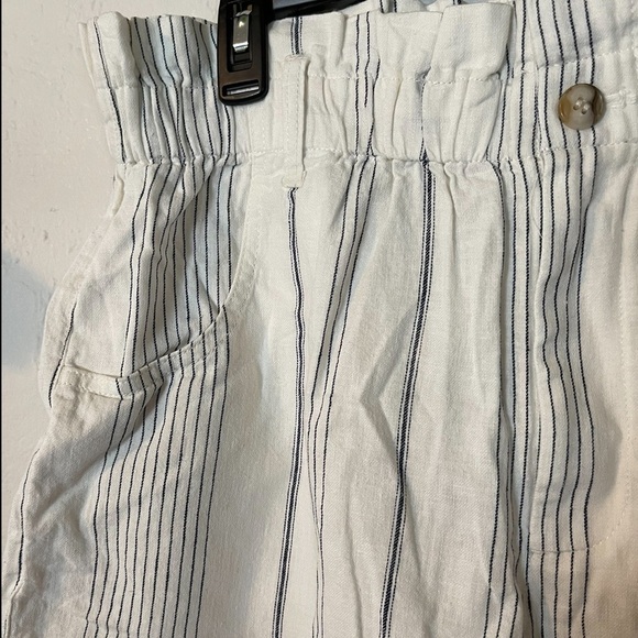 MADEWELL NWT SHORTS Women's Linen-Cotton Pull-On Paperbag Shorts  Stripe - Picture 3 of 6